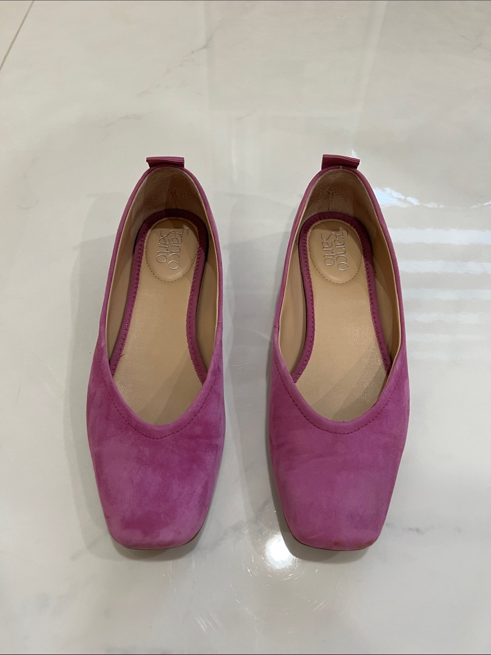 Franco Sarto Pink Suede Ballet Flats